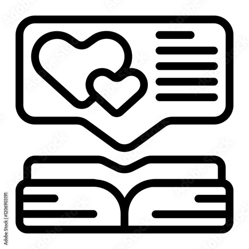 Book with a Heart Line Icon