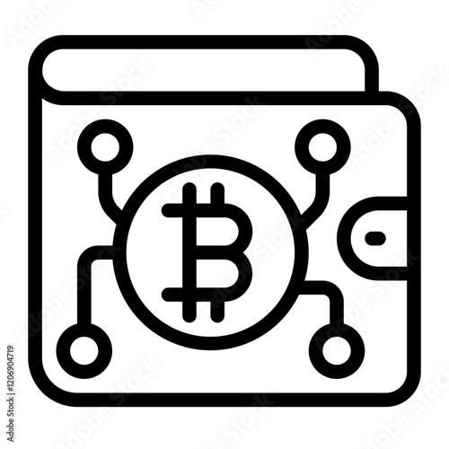 Cryptocurrency Wallet  Line Icon