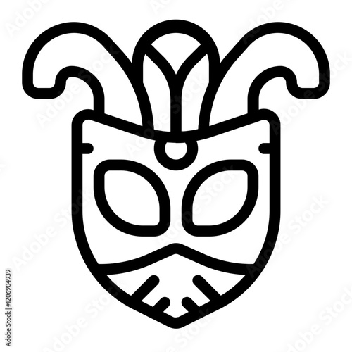 Decorative face mask Line Icon