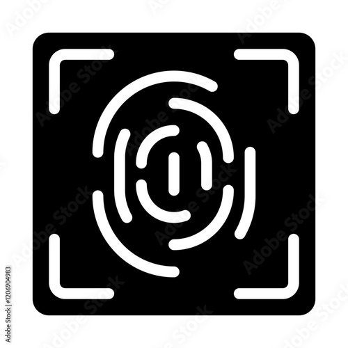 Digital Fingerprint Solid Icon