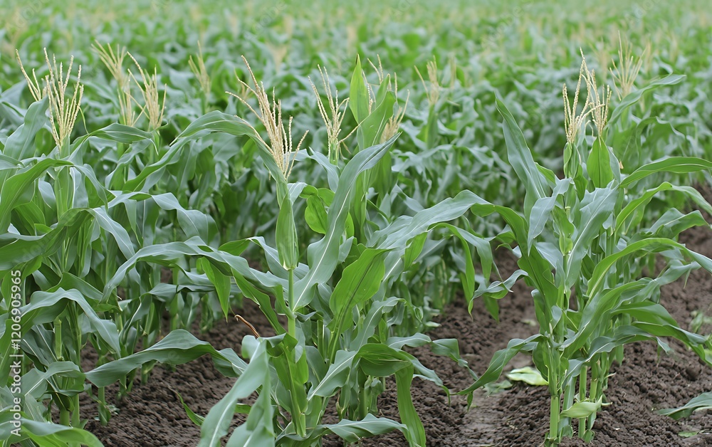 Fototapeta premium a field of corn plants