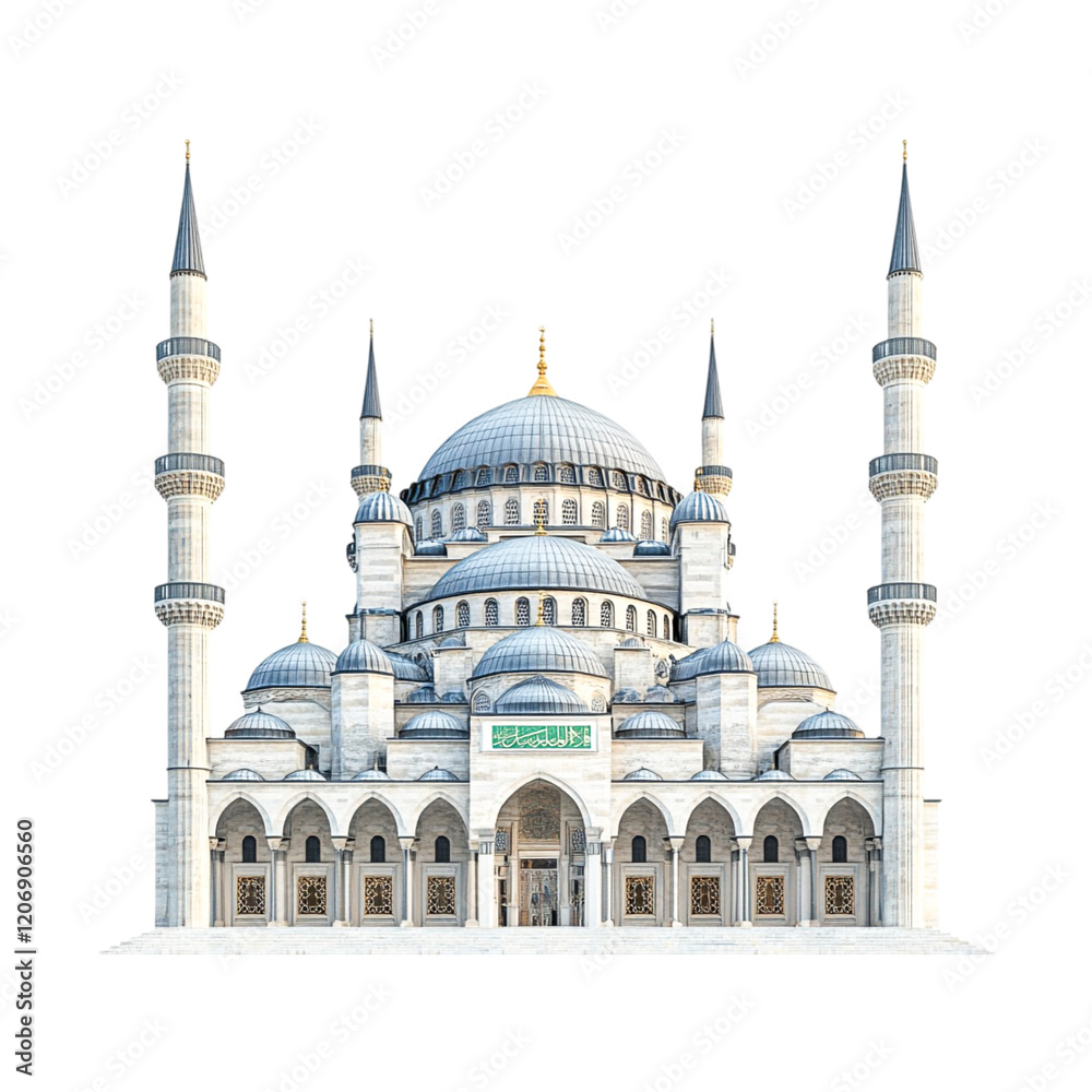 Fototapeta premium Majestic Mosque Architectural Detail Stunning Structure