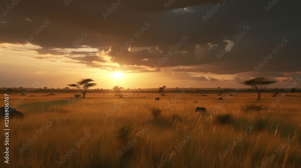 custom made wallpaper toronto digitalGolden Hour in the Savanna