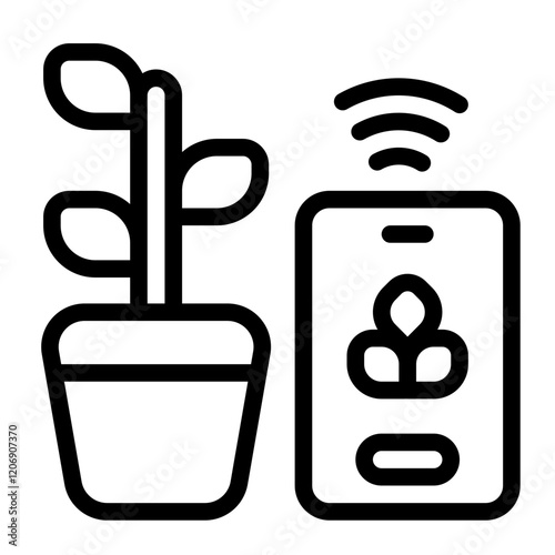 Farm Monitoring App Line Icon