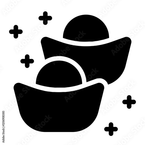 Golden Ingots Solid Icon