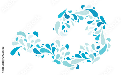 Fresh dynamic flow Water wave splash water drop icon vector illustration design template