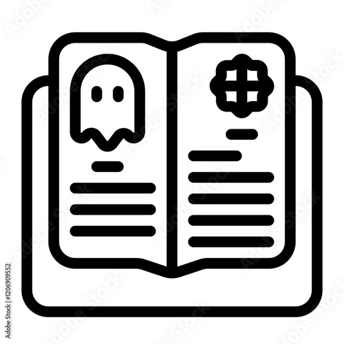 Haunted Book Line Icon