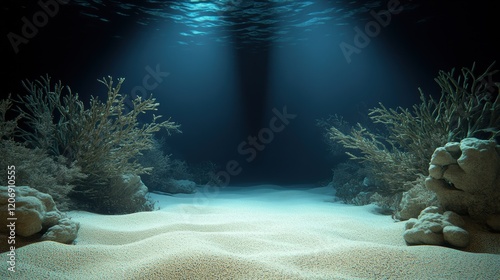 Underwater exploration of coral reefs ocean depths scenic view serene environment nature's beauty photo