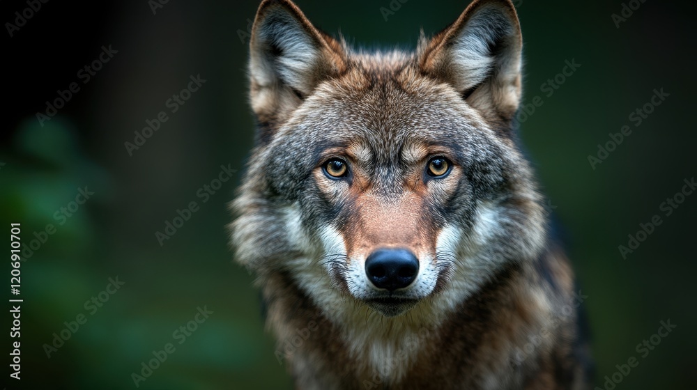 A close-up portrait of a wolf showcasing its intense gaze and beautiful fur. A close-up portrait of a wolf showcasing its intense gaze and beautiful fur.