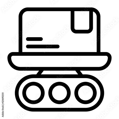 Robot Carrying Box Line Icon