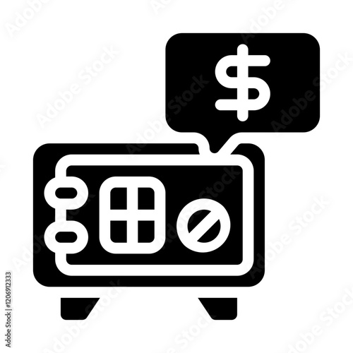 Safe with Money Solid Icon