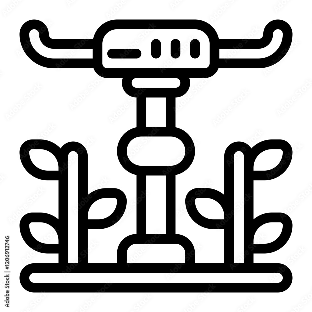 Smart Sensor in a Farm Line Icon