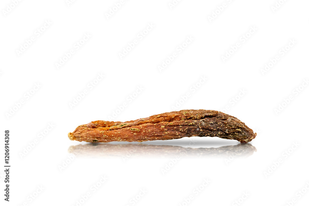 Dried moldy cucumber isolated on white Dried moldy cucumber isolated on white