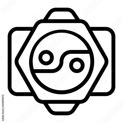 Yin and Yang Symbol Line Icon