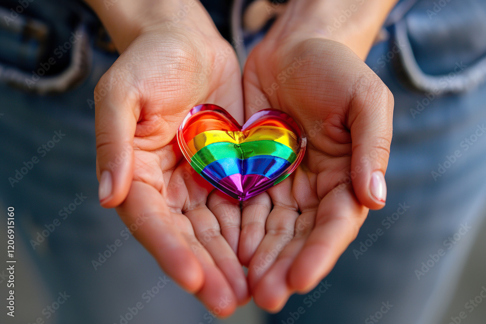 custom made wallpaper toronto digitalBeautiful colorful decorative heart in strong human hands on bright color, abstract vivid composition consists of fictional unreal fantastic vision on background