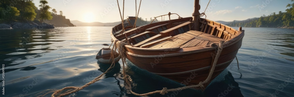 A wooden boat is being pulled out of the water by a rope, vessel, sea A wooden boat is being pulled out of the water by a rope, vessel, sea