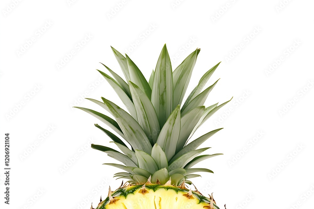 Obraz premium Minimalist Pineapple with Text Space on White Background