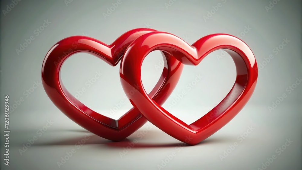 Two red hearts intertwined as one, symbolizing unity and love , unity of love Two red hearts intertwined as one, symbolizing unity and love , unity of love