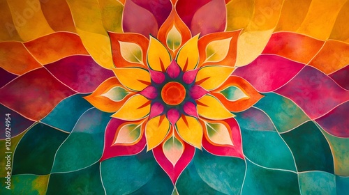 mandala rangoli, traditional indian decoration