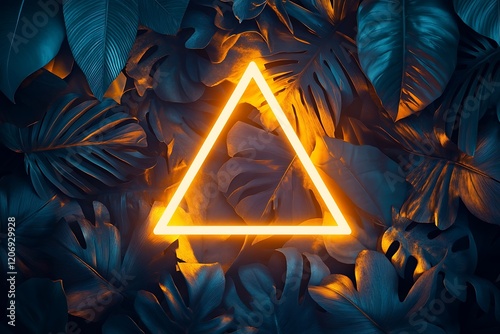 Gold Triangle Light on Dark Greenery Plants