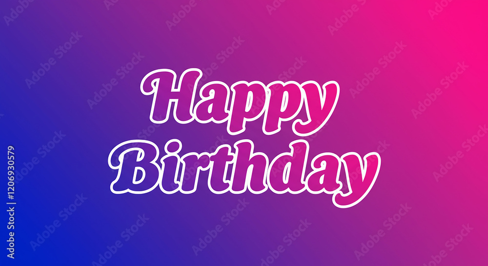 custom made wallpaper toronto digitalVibrant Gradient Happy Birthday Text Design Festive Celebration Card