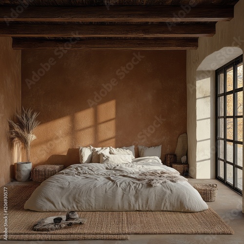 Rustic Bedroom Design Featu...