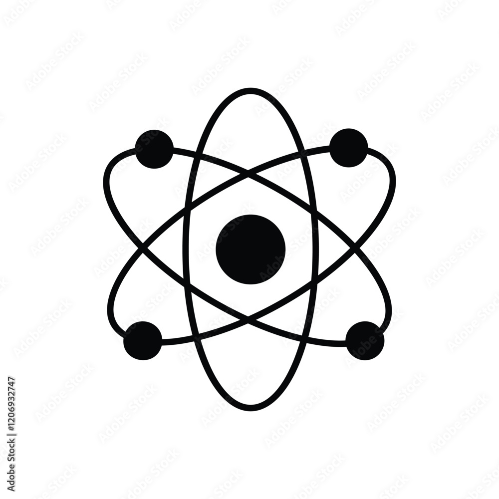 Nuclear Physics icon isolated on a white background. Vector illustration. Nuclear Physics icon isolated on a white background. Vector illustration.