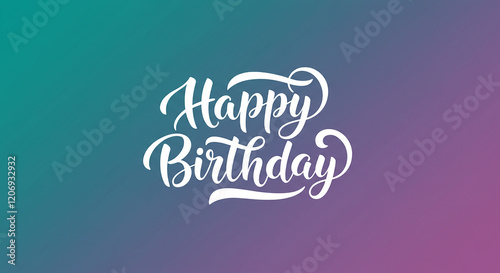 Wallpaper Mural Elegant Happy Birthday Calligraphy Design on Gradient Background Torontodigital.ca