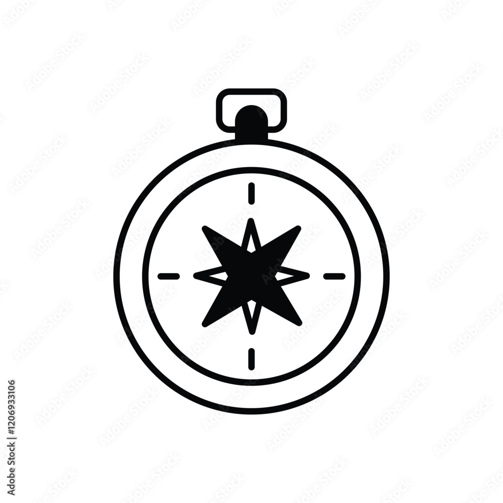 Obraz premium Compass icon isolated on a white background. Vector illustration.