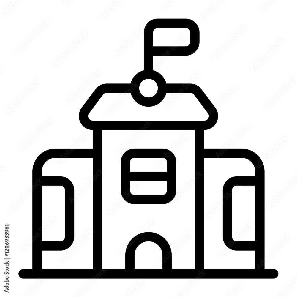 Obraz premium Building Line Icon