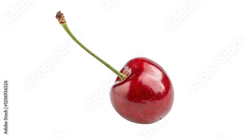 A red cherry isolated on transparent background