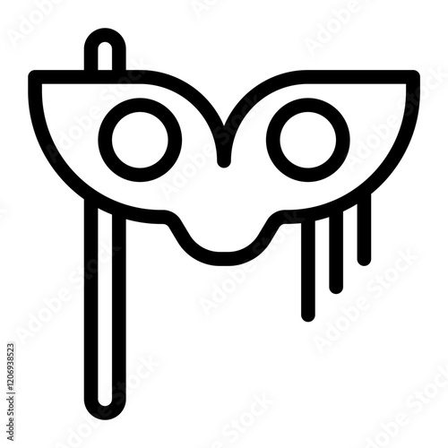 Mask Party Line Icon