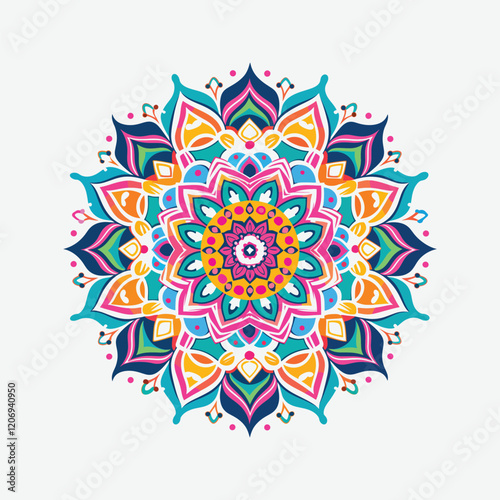Round Ornament Mandala Pattern. Islamic geometric pattern Ideal for Creative Projects, Cards, Posters, Flyers, Banners, and Covers