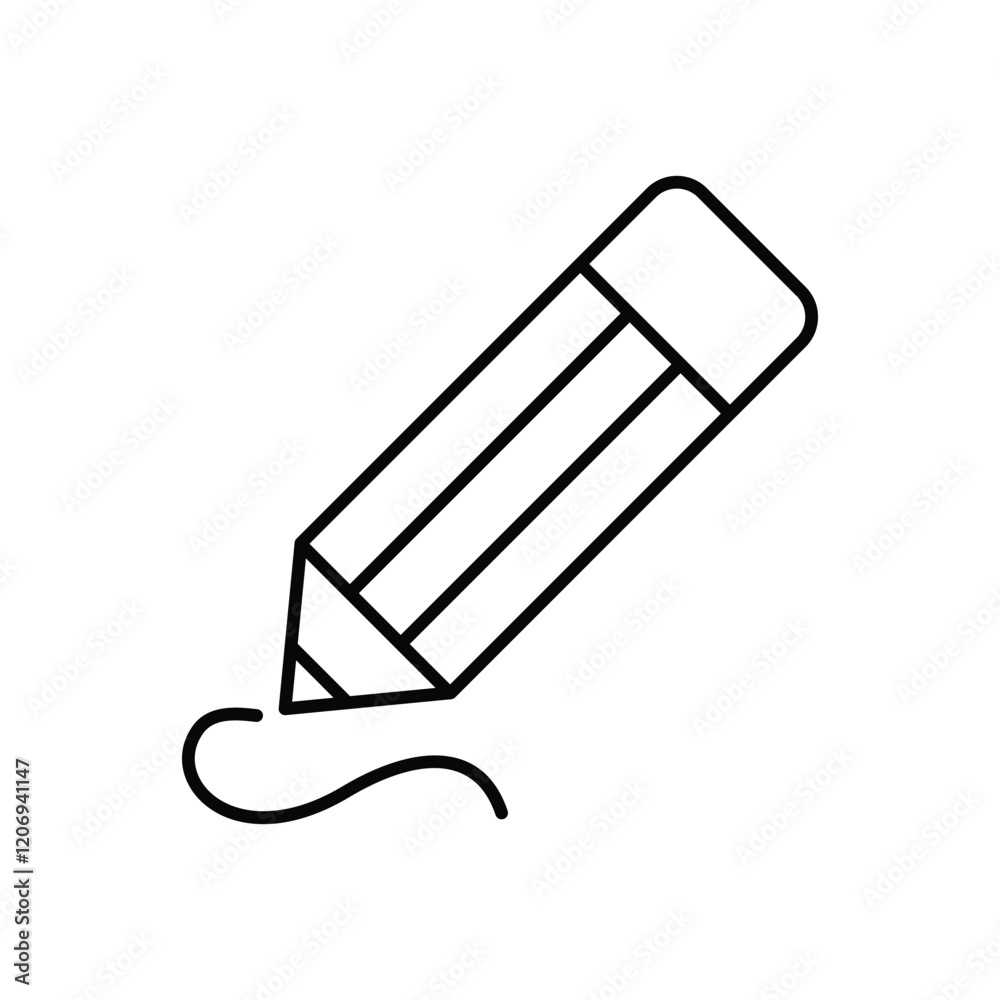 Pencil icon isolated on a white background. Vector illustration. Pencil icon isolated on a white background. Vector illustration.
