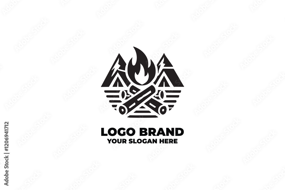 Obraz premium Campfire Icon Logo