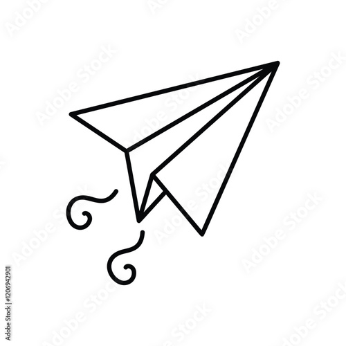 Paper Plane icon isolated on a white background. Vector illustration.