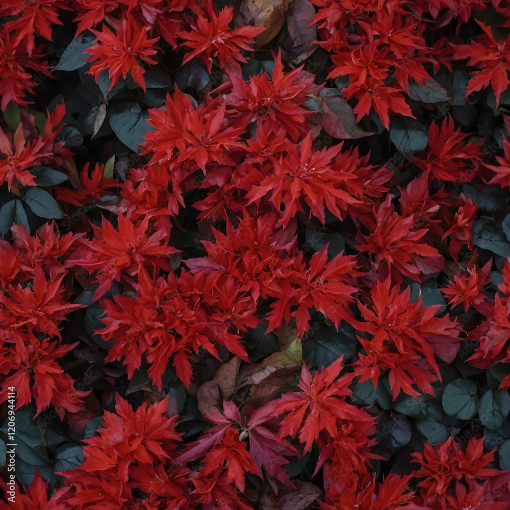 Seasonal Beauty: Middlemist Red Flowers and Vibrant Autumn Leaves in Harmony Seasonal Beauty: Middlemist Red Flowers and Vibrant Autumn Leaves in Harmony