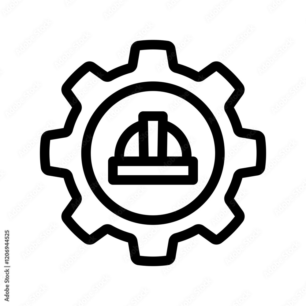 worker mechanic outline style worker mechanic outline style
