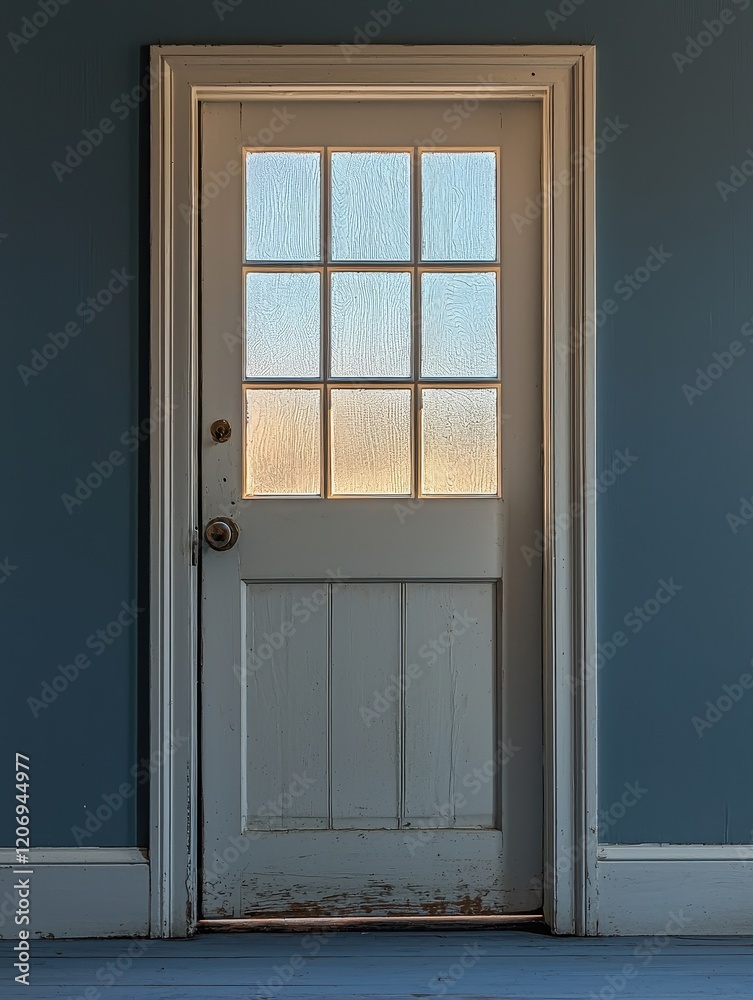 Fototapeta premium Elegant doorway in contemporary home interior design warm lighting minimalist aesthetic focus on entryway