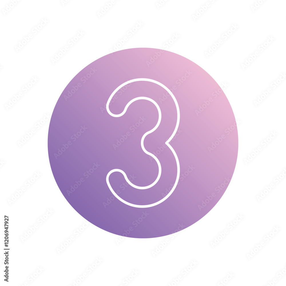 Number 3 icon isolated on a white background. Vector illustration. Number 3 icon isolated on a white background. Vector illustration.