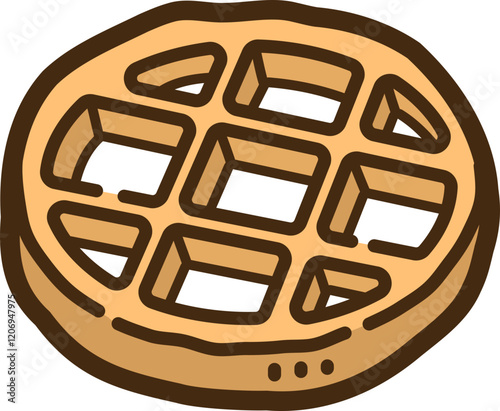 Waffle vector doodle illustration and graphic