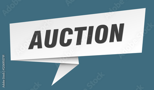 auction banner. auction speech bubble, label, sticker, sign template