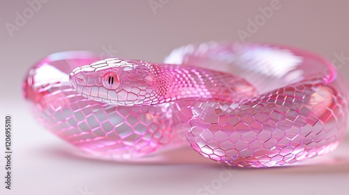 A pink glass snake