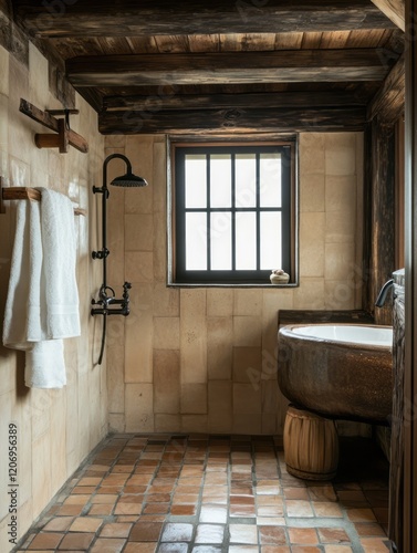 Rustic Bathroom Interior De...
