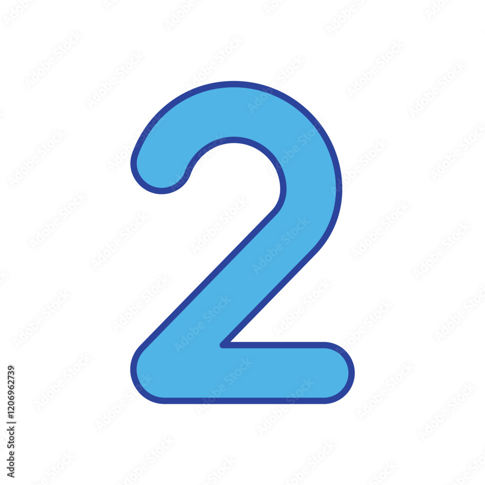Number 2 icon isolated on a white background. Vector illustration. Number 2 icon isolated on a white background. Vector illustration.