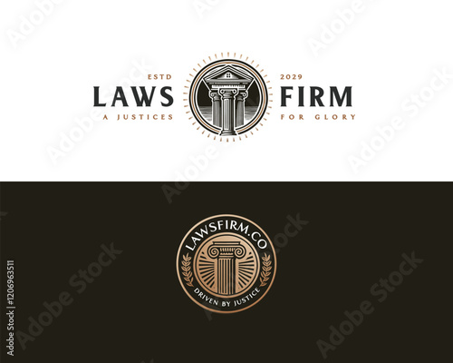Vintage classic unique Legal and Law Firm logo template logo for justice business 
