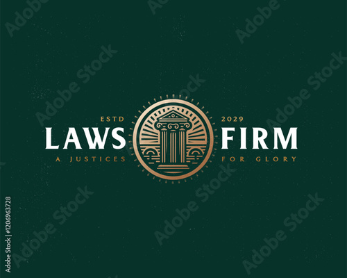Vintage classic unique Legal and Law Firm logo template logo for justice business 