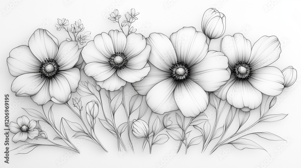 sketch flowers