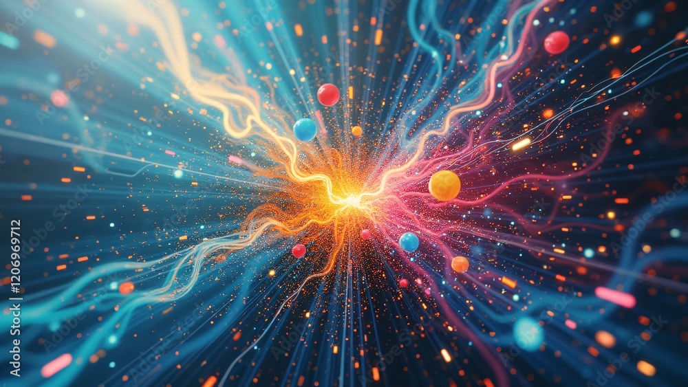 Fototapeta premium Abstract Energy Explosion with Bright Colors