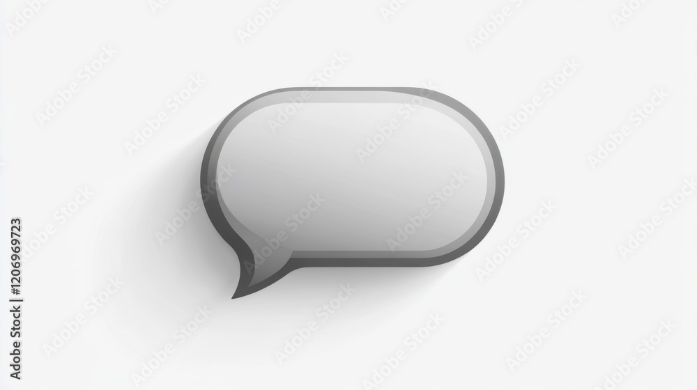 Grey Speech Bubble Icon Design: A Simple 3D Rendered Communication Symbol Grey Speech Bubble Icon Design: A Simple 3D Rendered Communication Symbol